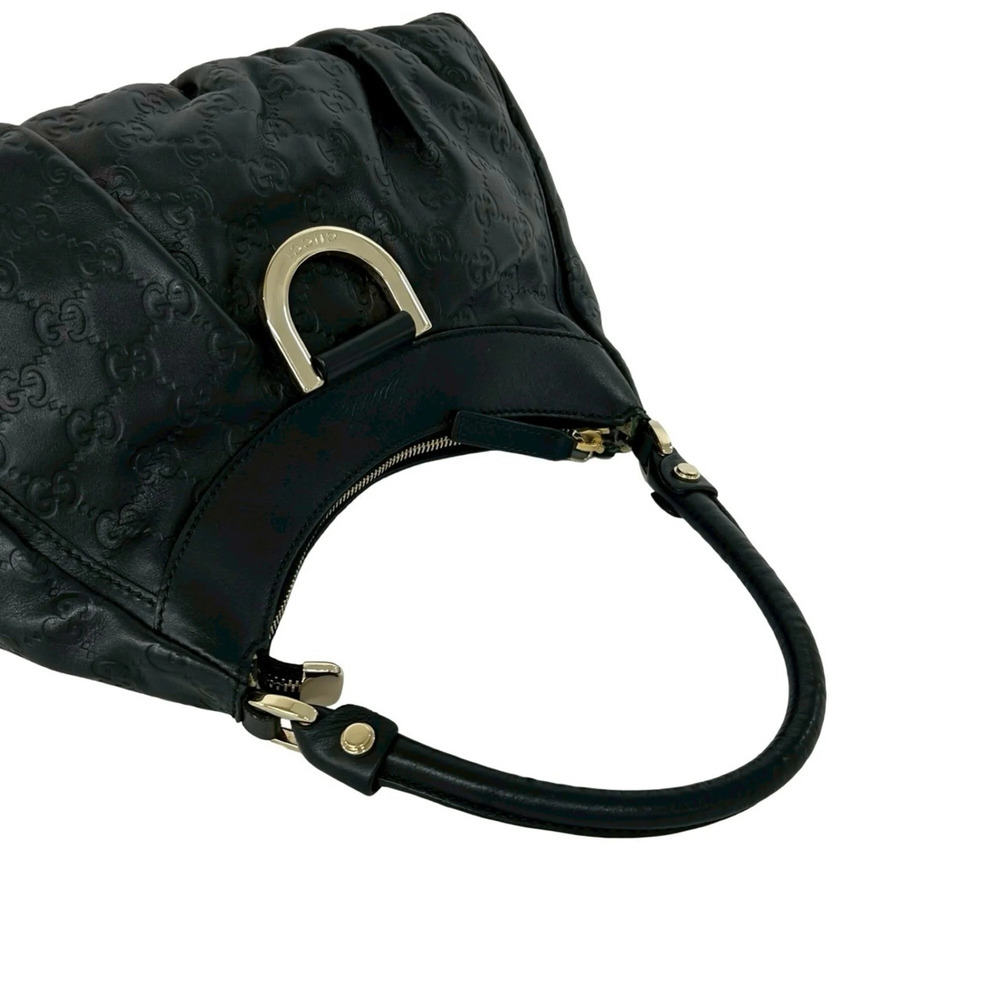 GUCCI Authentic Black Leather Shoulder Bag - Picture 4 of 10